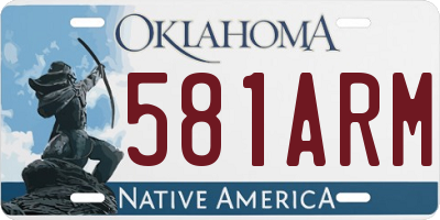OK license plate 581ARM