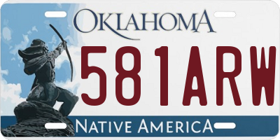 OK license plate 581ARW