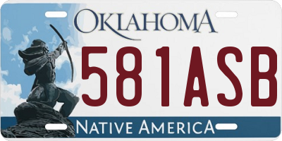 OK license plate 581ASB