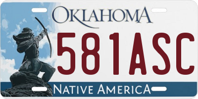 OK license plate 581ASC