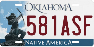 OK license plate 581ASF
