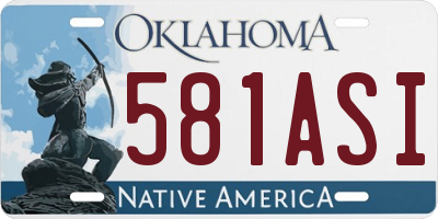 OK license plate 581ASI