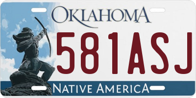 OK license plate 581ASJ