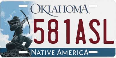 OK license plate 581ASL
