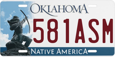 OK license plate 581ASM