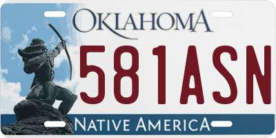 OK license plate 581ASN