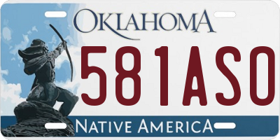 OK license plate 581ASO