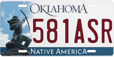 OK license plate 581ASR