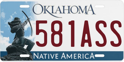 OK license plate 581ASS