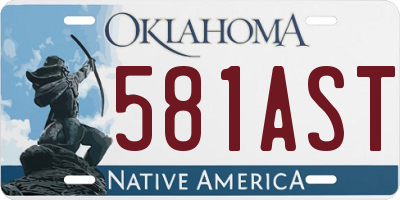 OK license plate 581AST