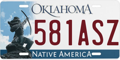 OK license plate 581ASZ