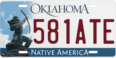 OK license plate 581ATE