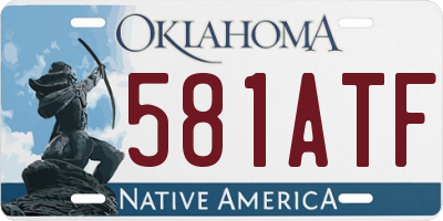 OK license plate 581ATF