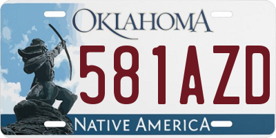 OK license plate 581AZD