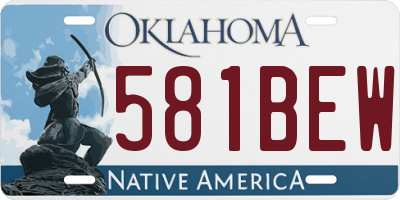 OK license plate 581BEW