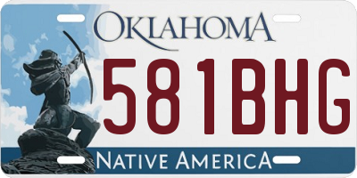 OK license plate 581BHG