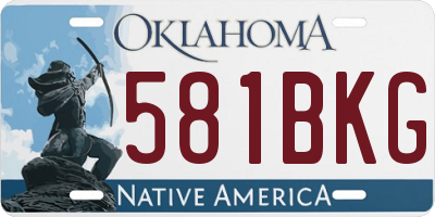 OK license plate 581BKG