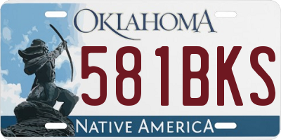 OK license plate 581BKS