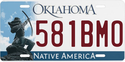 OK license plate 581BMO