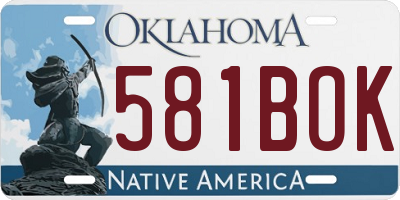 OK license plate 581BOK