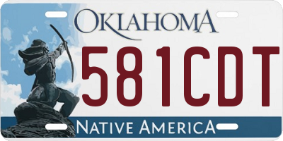 OK license plate 581CDT