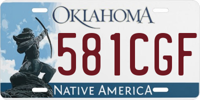 OK license plate 581CGF