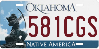 OK license plate 581CGS