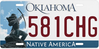OK license plate 581CHG