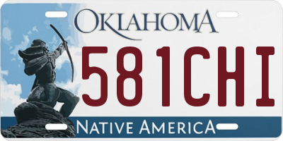 OK license plate 581CHI