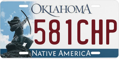 OK license plate 581CHP