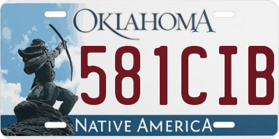 OK license plate 581CIB