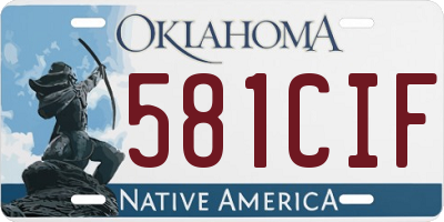 OK license plate 581CIF