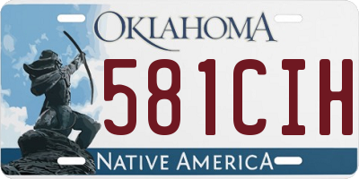 OK license plate 581CIH