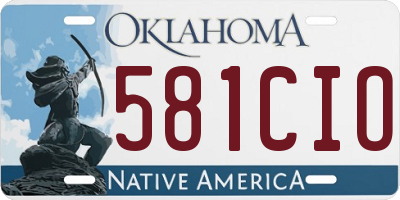 OK license plate 581CIO