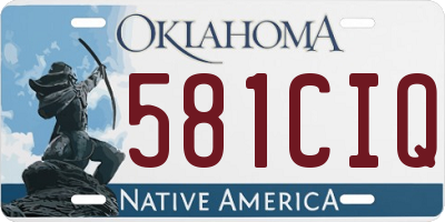 OK license plate 581CIQ