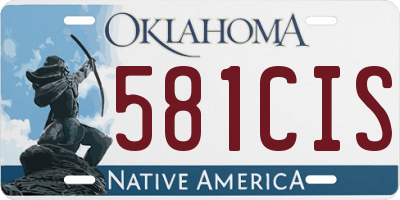 OK license plate 581CIS