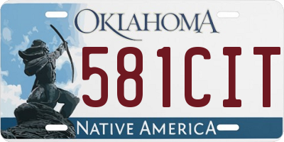 OK license plate 581CIT