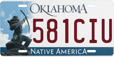 OK license plate 581CIU