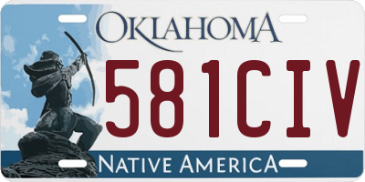 OK license plate 581CIV