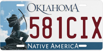 OK license plate 581CIX