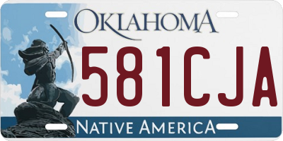 OK license plate 581CJA