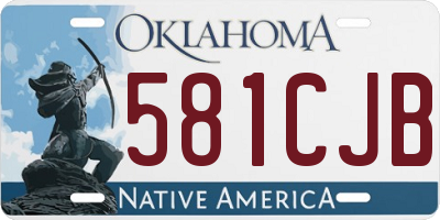 OK license plate 581CJB