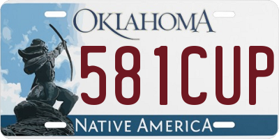 OK license plate 581CUP