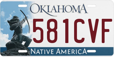 OK license plate 581CVF