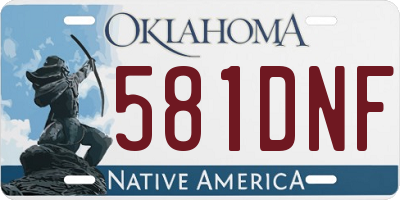 OK license plate 581DNF