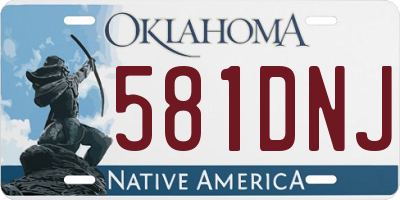 OK license plate 581DNJ