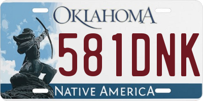 OK license plate 581DNK