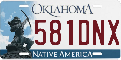 OK license plate 581DNX