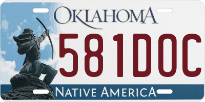 OK license plate 581DOC