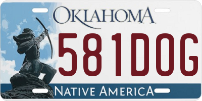 OK license plate 581DOG